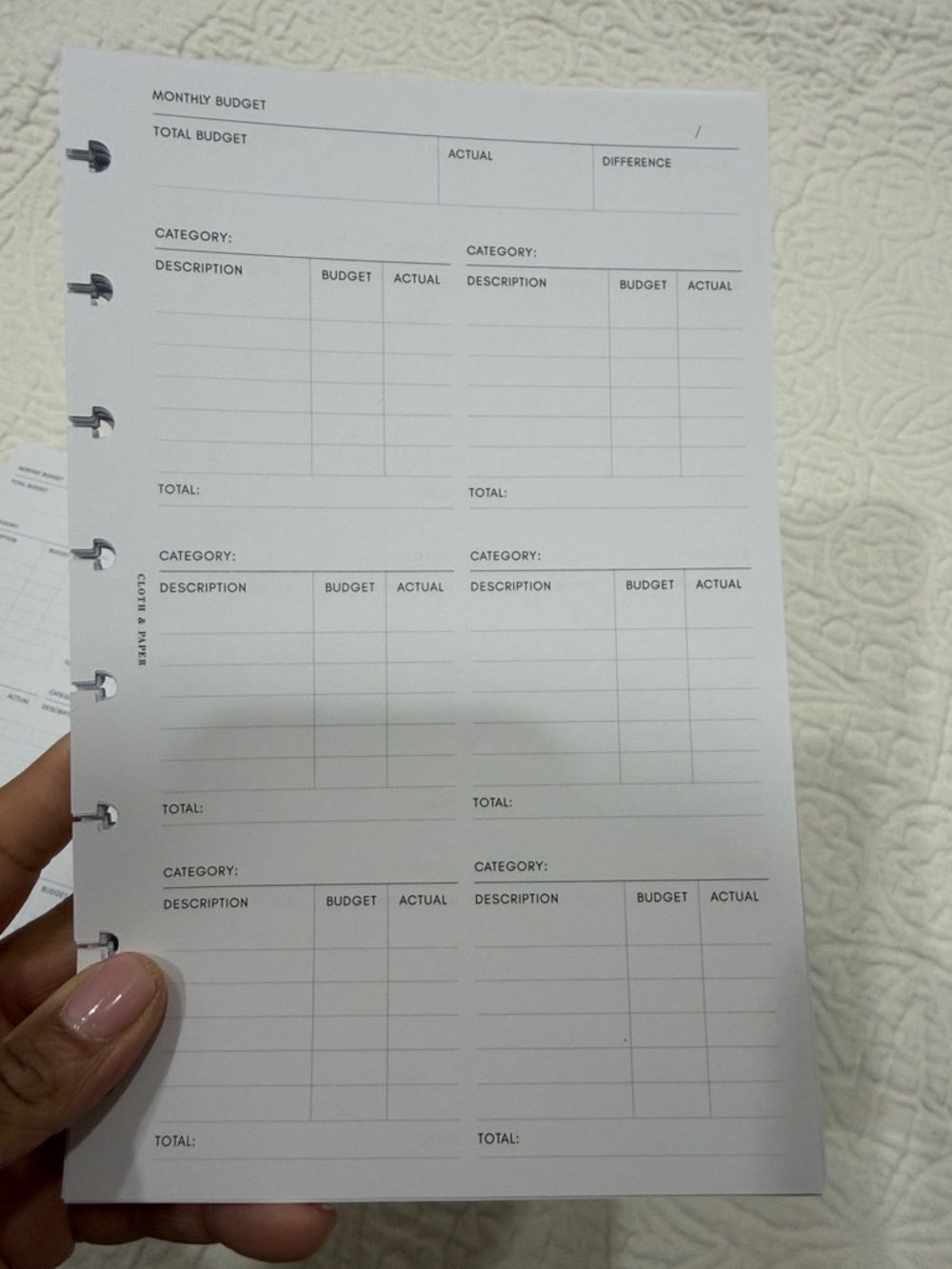 Cloth and Paper inserts - Picture 5 of 9